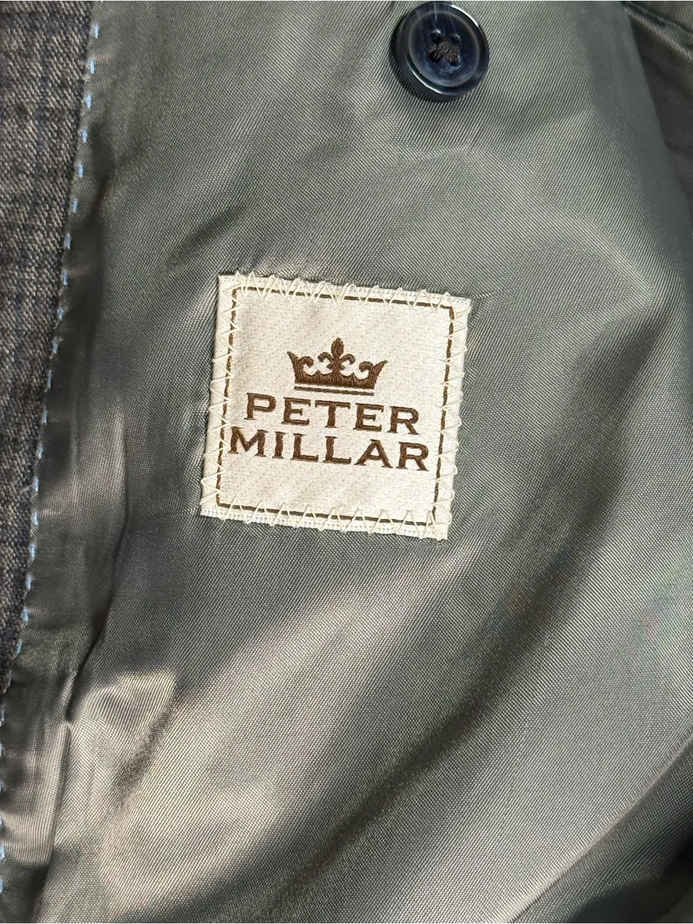 Peter Millar 42T Gray Glen Plaid Wool Cashmere Sport Coat Blazer Made in Canada